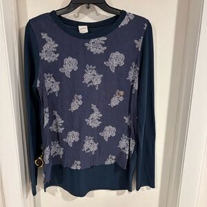 Kaileigh Blue Gray Long Sleeve Shirt